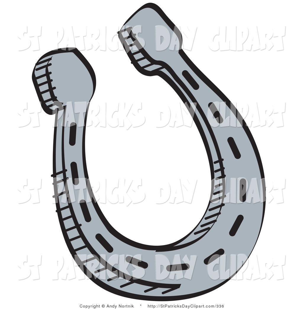 1024x1044 Clip Art Of A Silver Lucky Horseshoe Over A White Background By