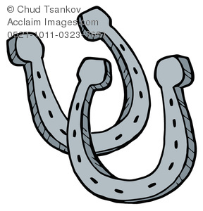288x300 Clipart Image Of Two Silver Horseshoes