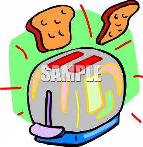 292x300 Clipart Picture A Silver Toaster With Two Slices Of Bread
