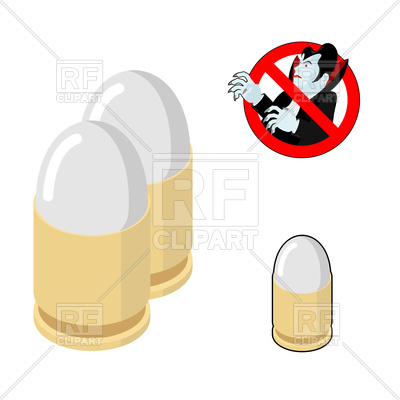 400x400 Silver Bullet Against Vampires Royalty Free Vector Clip Art Image
