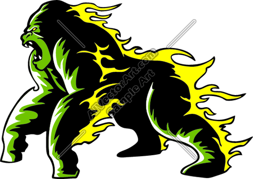 500x354 Gorillaflamesp016 Clipart And Vectorart Sports Mascots