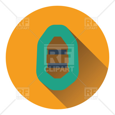 400x400 Flat Design Icon Of Rubber Boat Royalty Free Vector Clip Art Image