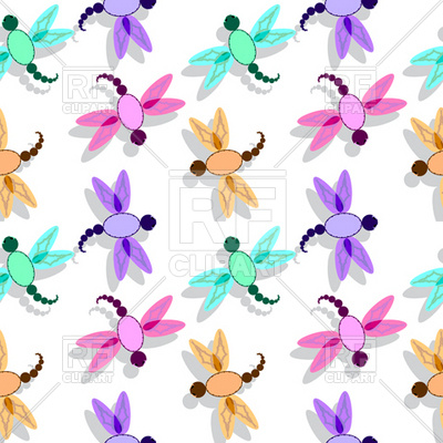 400x400 Simple Dragonfly Seamless Pattern Royalty Free Vector Clip Art