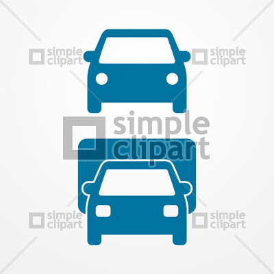 400x400 Car Simple Icon, Front View Vector Image