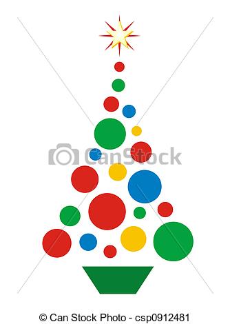 334x470 Christmas Ball Tree. Simple Illustration Of Christmas Tree