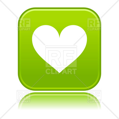 400x400 Green Button With Simple Heart Icon Royalty Free Vector Clip Art