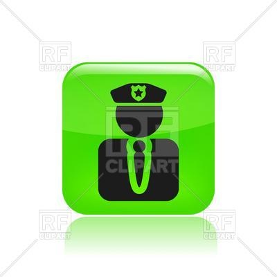 400x400 Policeman In Peaked Cap Simple Icon Royalty Free Vector Clip Art