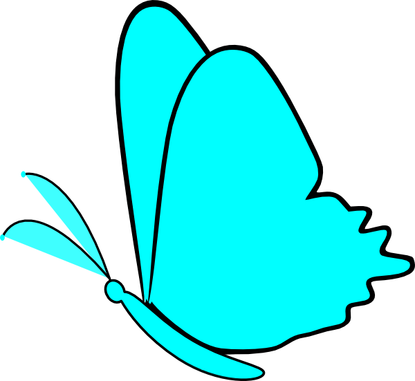600x551 Simple Blue Butterfly Clip Art