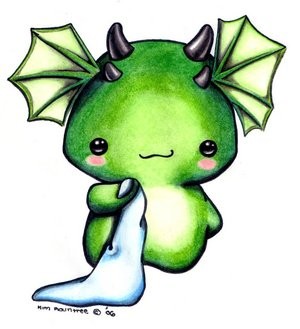 300x329 Little Dragon Clipart Puff