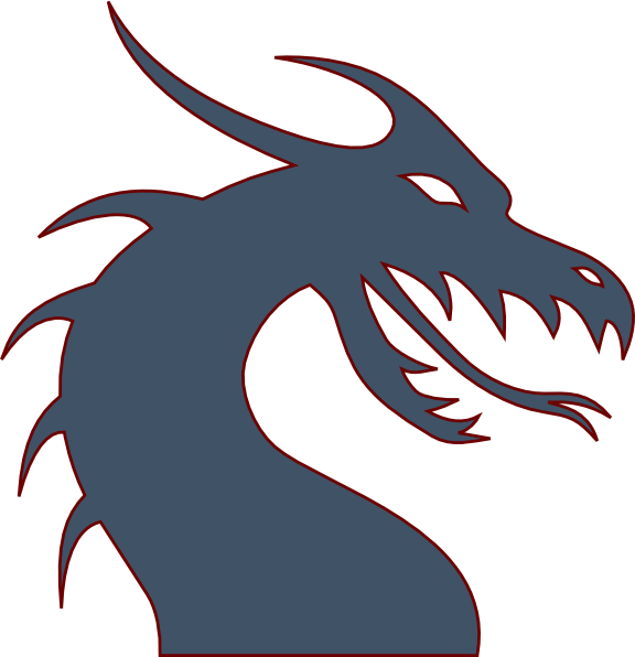 576x596 Blue Dragon Clipart Black