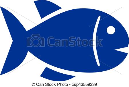 450x306 Vector Of A Fish. Very Simple Dark Blue Fish Icon Vectors