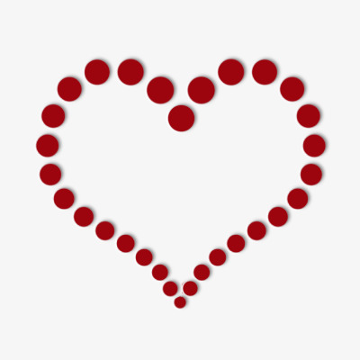 400x400 Simple Heart Shaped Decorative Border, Red, Dot, Simple Border Png