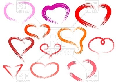 400x283 Simple Hearts Isolated On White Background Royalty Free Vector