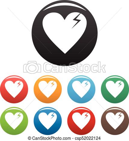 429x470 Broken Heart Icons Set Vector Simple. Broken Heart Icons Vector