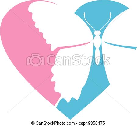 450x415 Butterfly Heart. Simple Valentine Love Heart With Vectors