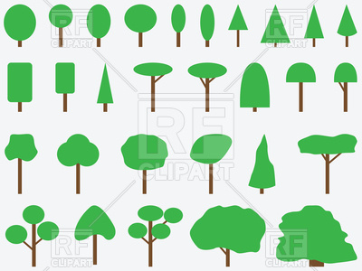 400x300 Simple Green Trees Royalty Free Vector Clip Art Image