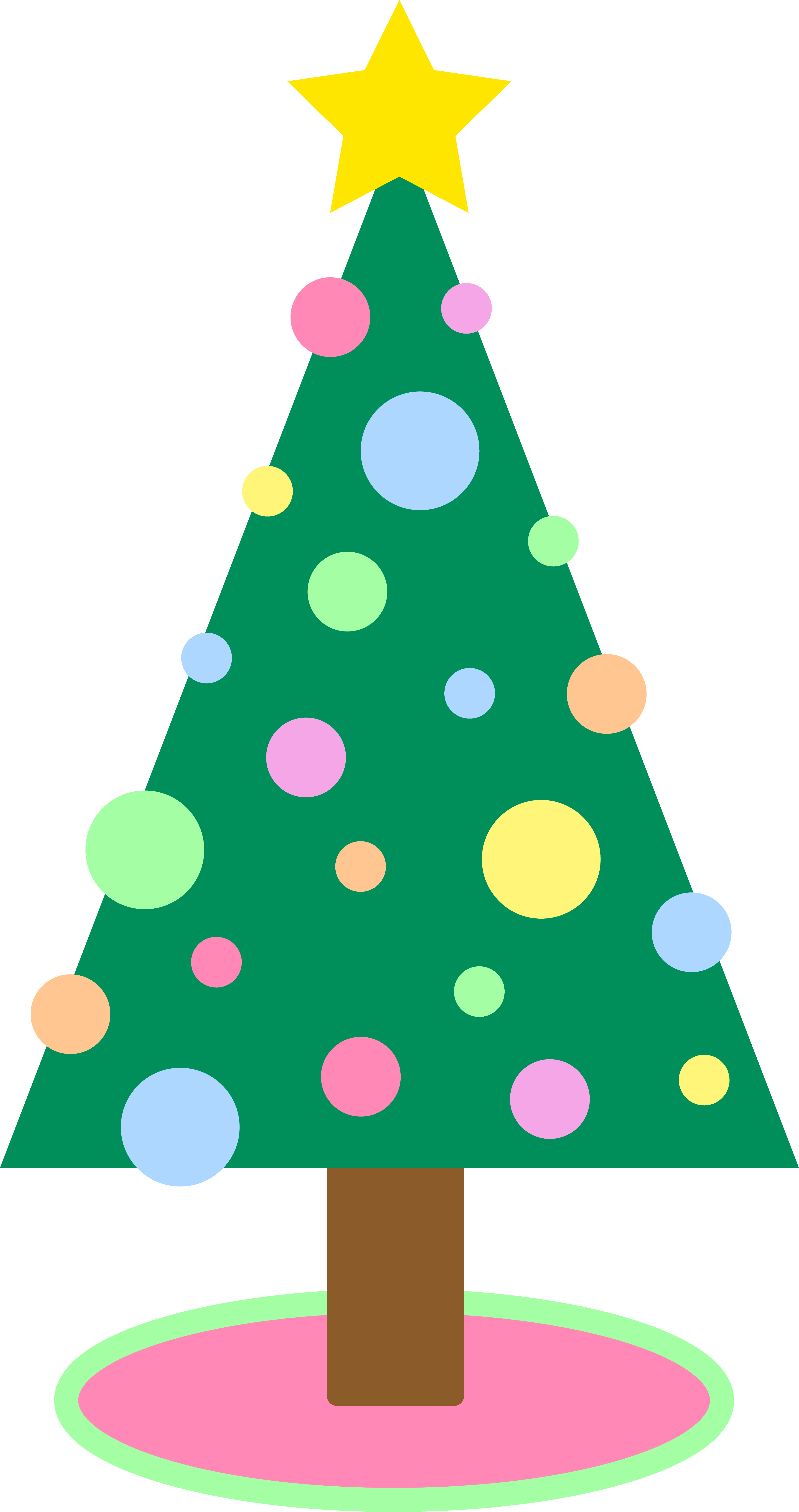 4150x7856 Cute Simple Pastel Colored Christmas Tree