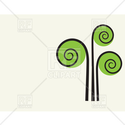 400x400 Stylized Simple Tree With Curls Royalty Free Vector Clip Art Image