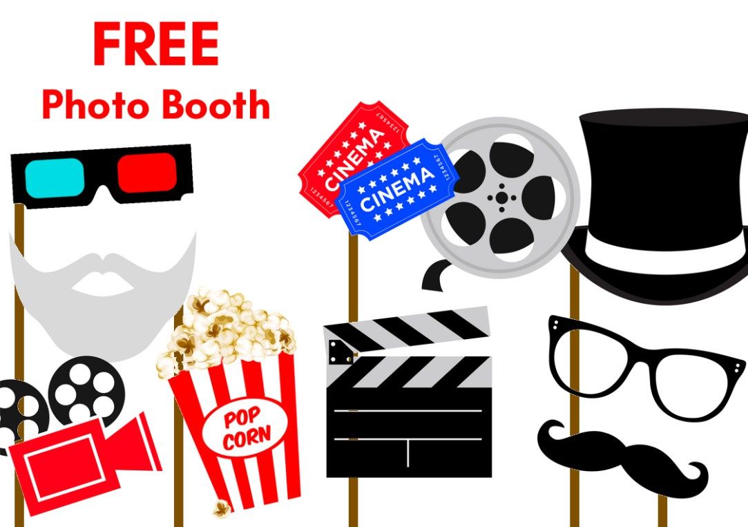 1083x763 Free Printable Party Photobooth Props Movie Party, Free