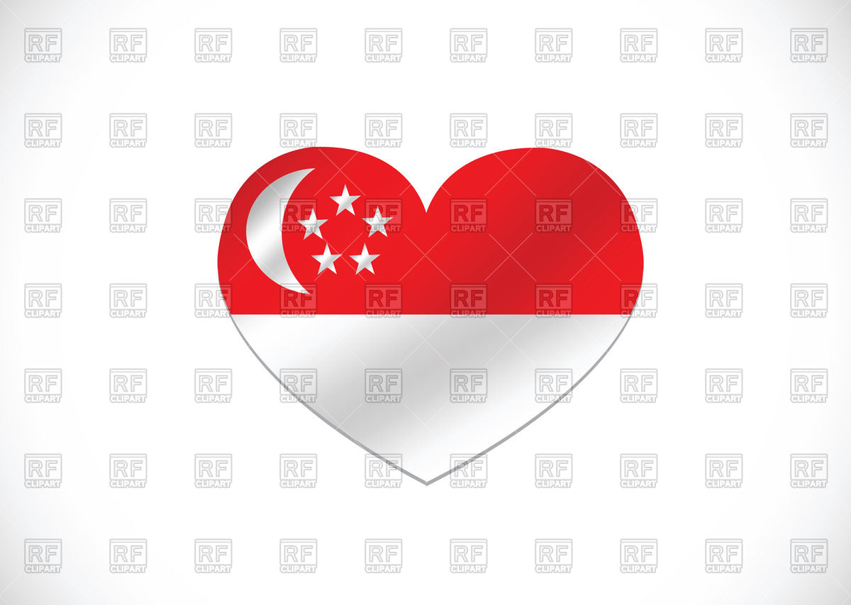 1200x853 Heart Shaped Flag Of Singapore Royalty Free Vector Clip Art Image