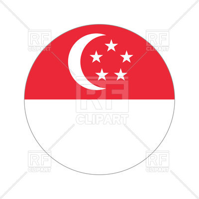 400x400 Singapore Circle Flag Royalty Free Vector Clip Art Image