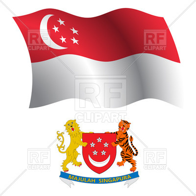 400x400 Singapore Flag And Coat Of Arms Royalty Free Vector Clip Art Image