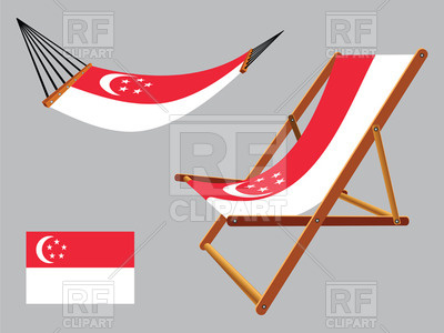 400x300 Singapore Flag Hammock And Deck Chair Royalty Free Vector Clip Art
