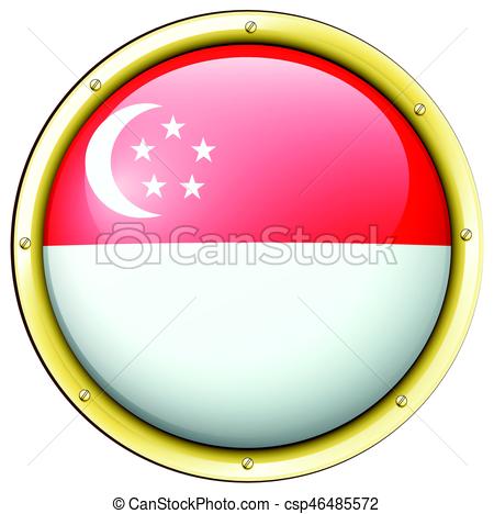 450x468 Singapore Flag On Round Button Illustration Vectors Illustration