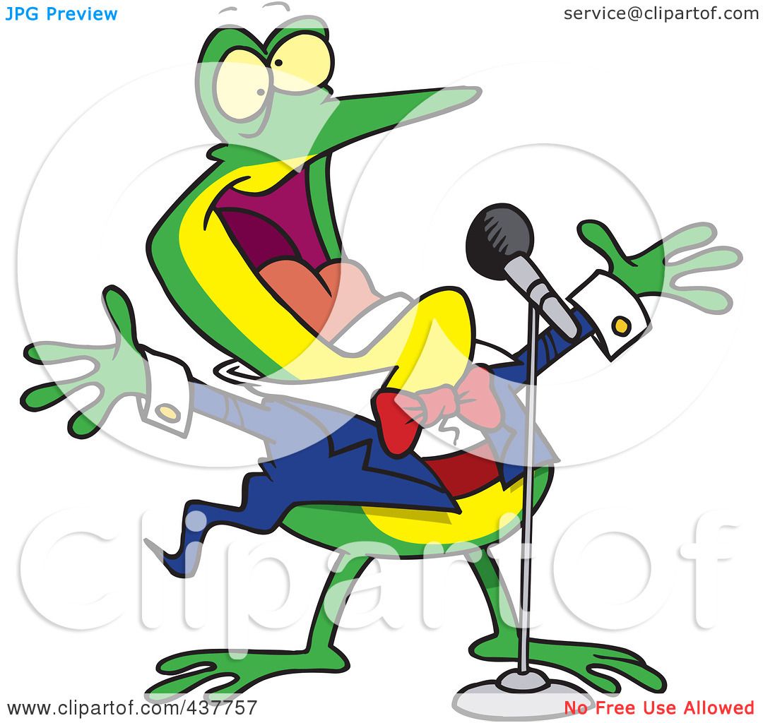 1080x1024 Royalty Free (Rf) Clip Art Illustration Of A Cartoon Tenor Frog