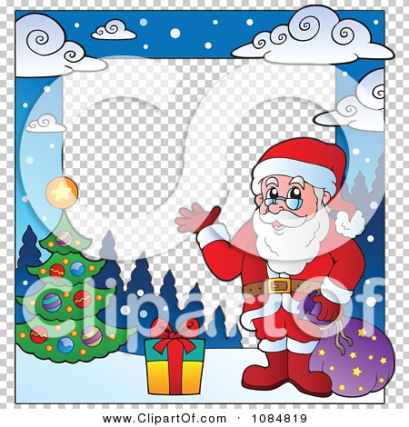 450x470 Clipart Christmas Santa Frame With Copyspace 3
