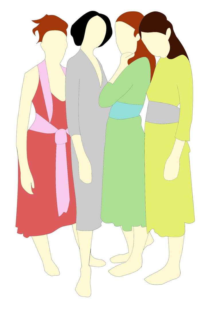 736x1086 Brunette Clipart Sisters