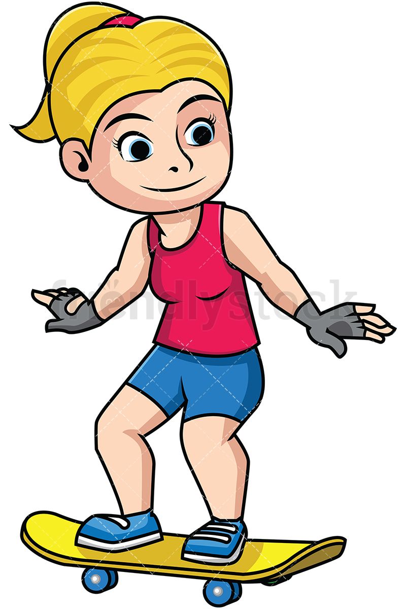 800x1200 Woman Skateboarding Cartoon Vector Clipart Skateboard, Royalty