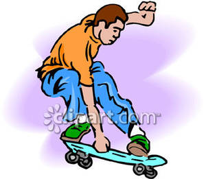 300x261 Skateboarding Clip Art