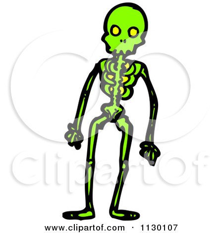 450x470 Cartoon Of A Green Human Skeleton