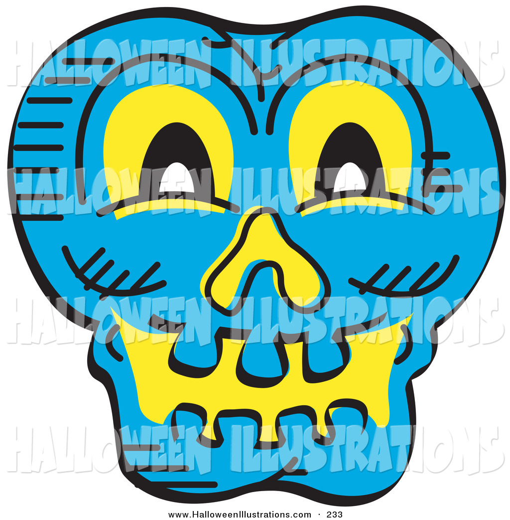 1024x1044 Halloween Clip Art Of A Scary Blue Halloween Skull Glowing