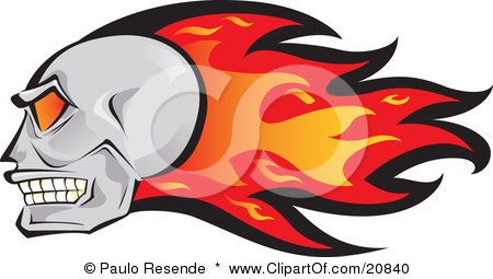 450x255 Clipart Illustration Of A Laughing Evil Human Skeleton Head