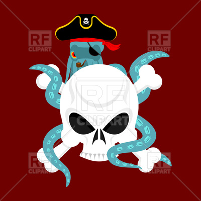 400x400 Octopus Pirate And Skull