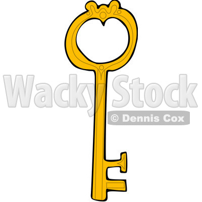 400x400 Royalty Free (Rf) Clipart Illustration Of A Yellow Skeleton Key