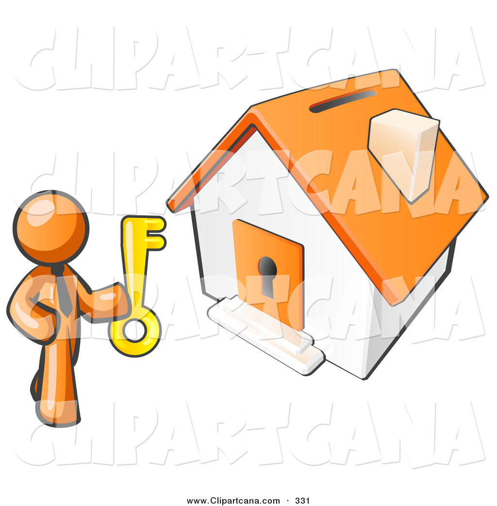 1024x1044 Vector Clip Art Of An Orange Businessperson Holding A Skeleton Key
