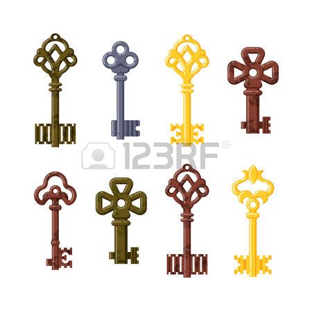 450x448 Vintage Keys Clip Art