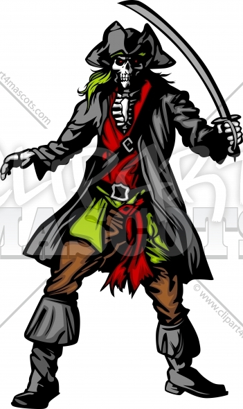 351x590 Pirate Mascot Clipart