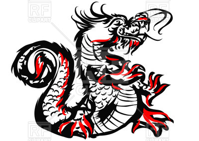 400x284 Sketch Of Chinese Dragon Royalty Free Vector Clip Art Image