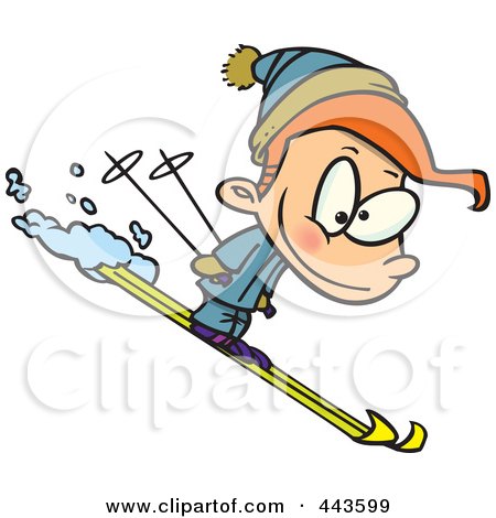 450x470 Royalty Free (Rf) Clip Art Illustration Of A Cartoon Skiing Cow By