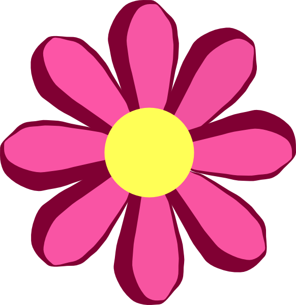 582x599 Pink Flower Clip Art