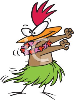 260x350 Hula Chicken Wearing A Grass Skirt