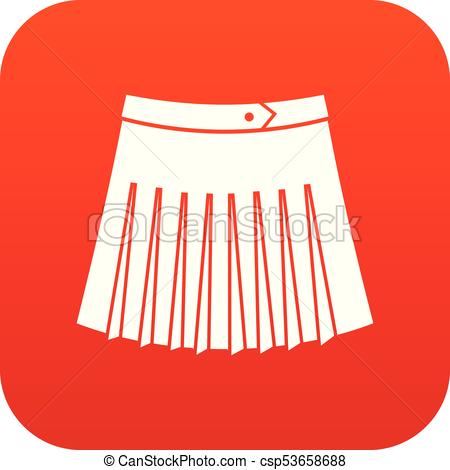 450x470 Tennis Female Skirt Icon Digital Red For Any Design Isolated
