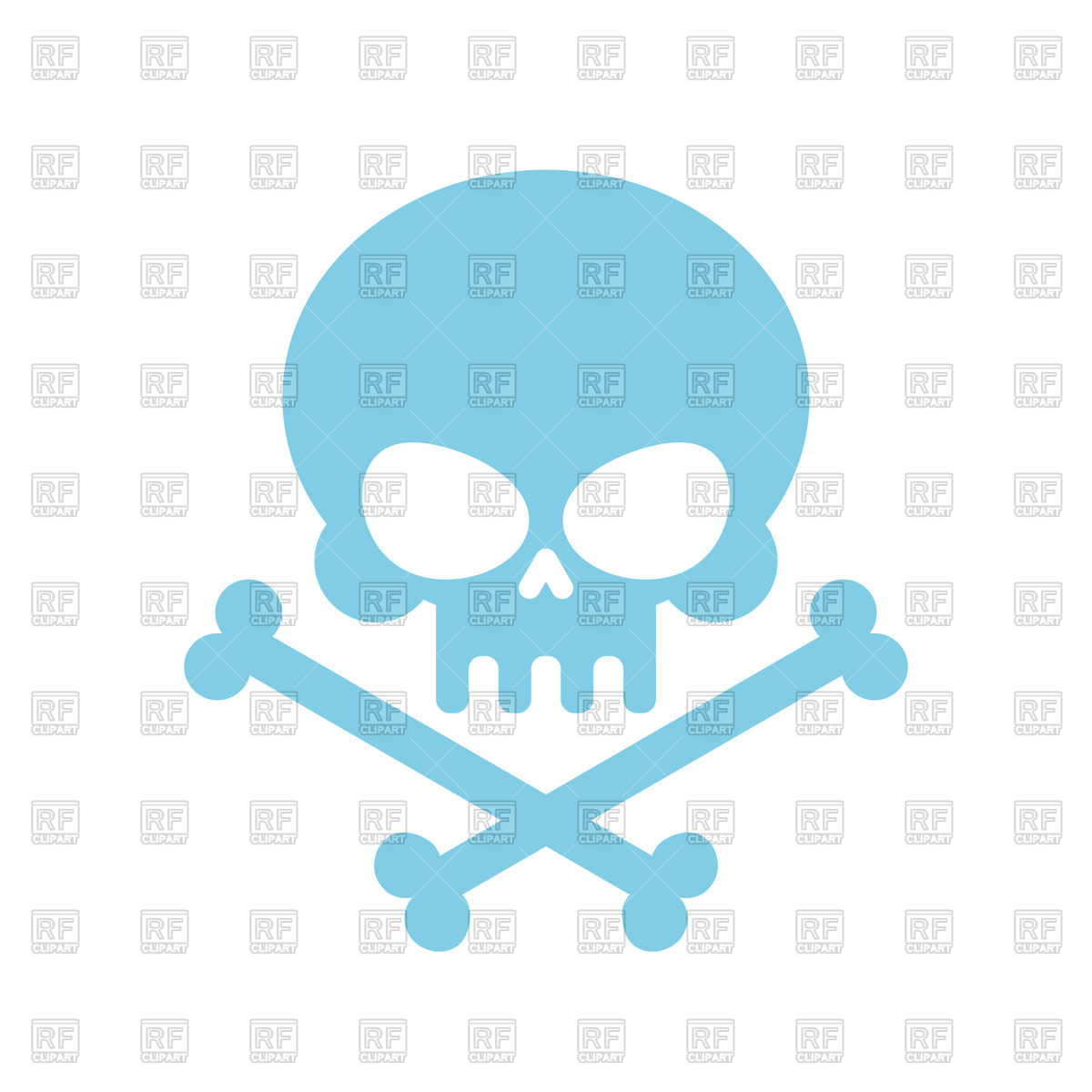 1200x1200 Cute Skull With Bones Royalty Free Vector Clip Art Image
