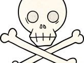 164x124 Elegant Skull And Crossbones Clip Art Royalty Free Drawing
