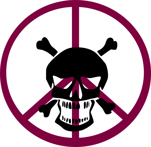 600x585 Peace Skull Clip Art