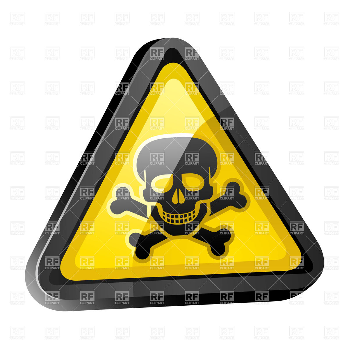 1200x1200 Warning Sign With Skull And Crossbones Royalty Free Vector Clip